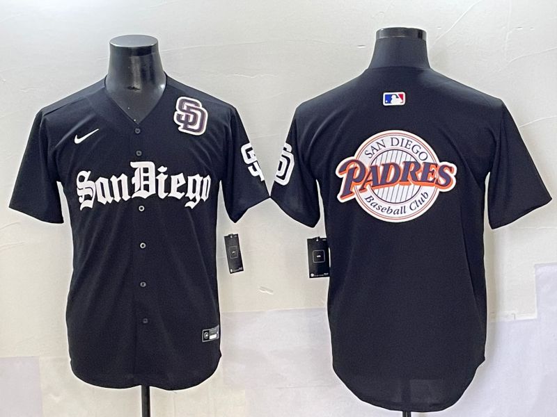 Men 2025 San Diego Padres Blank Black Five generations Joint Name Nike MLB Jersey style 26